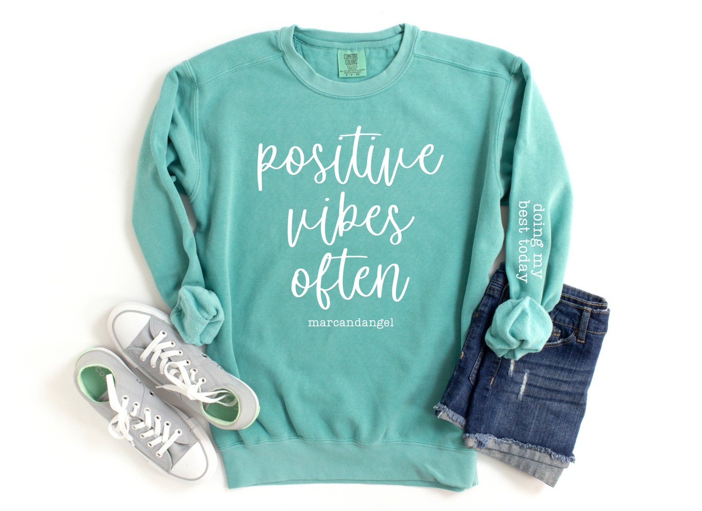 Positive Vibes Often Crewneck Sweatshirt